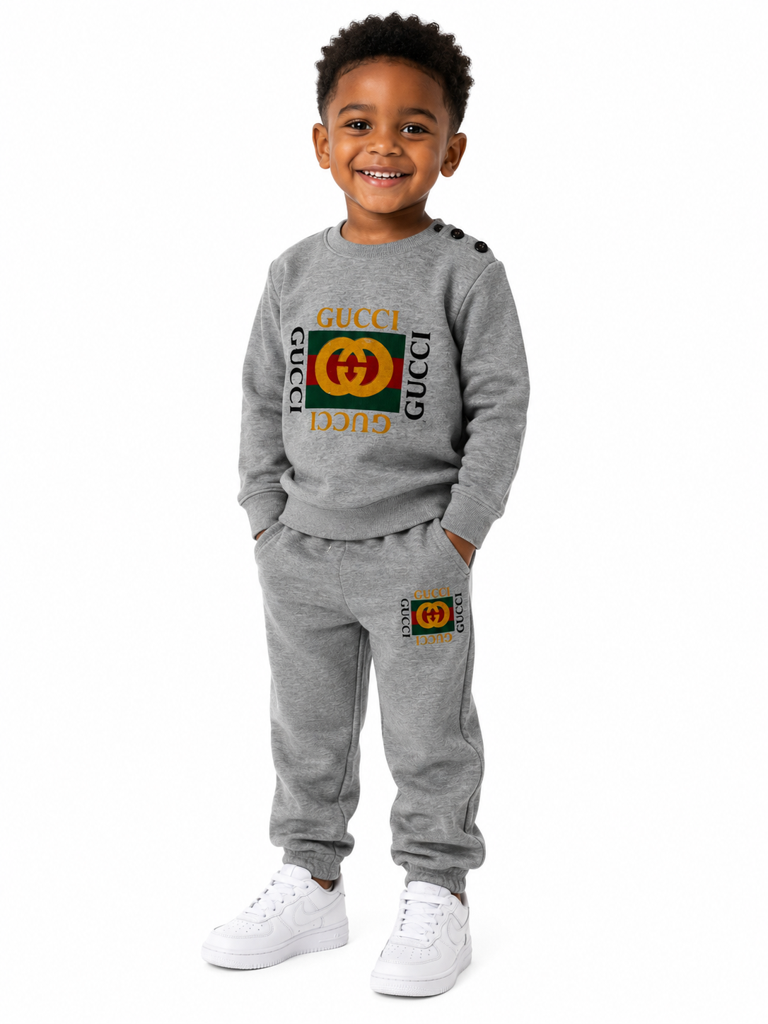 Gucci Grey Logo Tracksuit 36M - Stylish & Comfortable